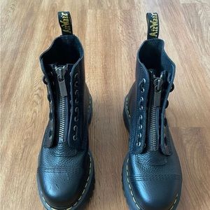 Dr Marten Sinclair Leather Women’s Black Platform Front Zip Boots